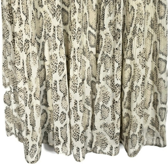 Anthropologie Current Air Olivia Snake Print Pleated Midi Dress XS - Picture 11 of 16